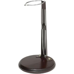 Collections Etc Women's Clamp Waist Wooden Doll Stand with Stainless Steel Holder - Porcelain Doll Display Stand, Silver