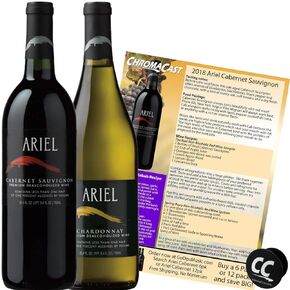 Ariel Cabernet & Chardonnay Non-Alcoholic Red & White Wine Experience Bundle with Phone Grip, Seasonal Wine Pairings & Recipes, 2 Pack