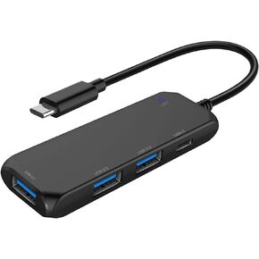 USB C Hub Multiport Adapter,USB C to USB Hub 4 Ports USB 3.0 5Gbps Data Ports, USB 3.0 Hub Adapter for PC Laptop Notebook and More - Black