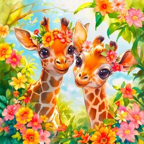 Acudotr Diamond Painting Kits for Adults, 5D DIY Diamond Art Kits for Beginners, Full Drill Diamond Painting Kits for Home Wall Decor, Giraffe, 12x12 Inch