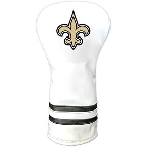 Team Golf NFL New Orleans Saints White Vintage Driver Head Cover White Vintage Driver Golf Club Headcover, Form Fitting Design, Retro Design