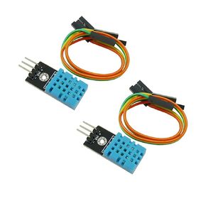 2PCS DHT11 Temperature Humidity Sensor Module Detector Digital Single Bus 3.3V-5V with Wires Humidity Measure Range 20%-95% Temperature Measure Range 0-50℃