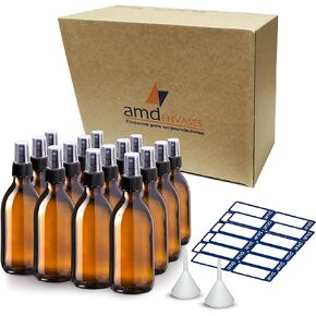 4oz Amber Glass Spray Bottles - Glass Spray Bottles for Essential Oils - 4 oz Glass Spray Bottle - Glass Spray Bottles 4 oz - Dark Glass Spray Bottle - Amber Spray Bottle - 4 ounce
