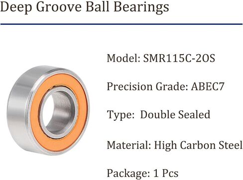 Deep Groove Ball Bearings - [5mm x 11mm x 4mm] Ceramics Balls for Motors Machine Tool Gearboxes Bearing Use, Double Seal ABEC7 in Saudi Arabia
