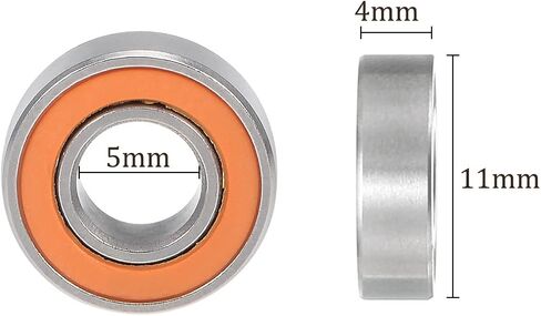 Deep Groove Ball Bearings - [5mm x 11mm x 4mm] Ceramics Balls for Motors Machine Tool Gearboxes Bearing Use, Double Seal ABEC7 in Saudi Arabia