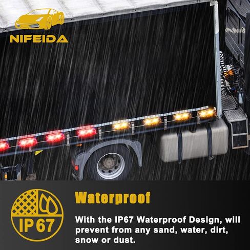 nifeida 8Pcs 2 LED Side Marker Clearance Light 2.5" Mini Trailer Truck Identification Fender Lamp Universal for 12V Boat RV Camper Truck DOT FMVSS 108 SAE P2 Surface Mount [4 Amber & 4 Red] in Saudi Arabia