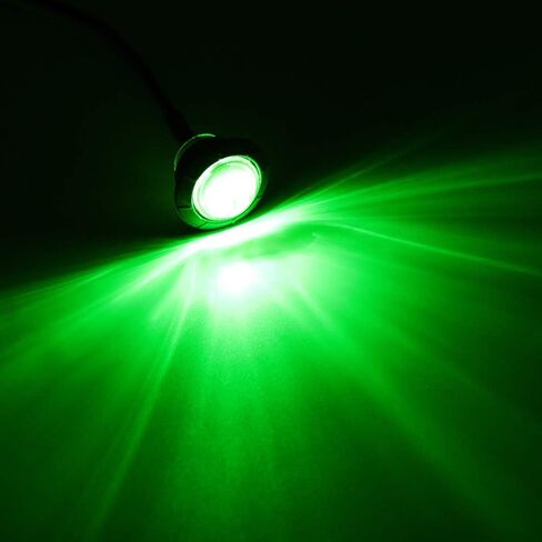TMH 100 قطعة 3/4 بوصة مستديرة 3 مصابيح LED للمؤشر الجانبي 12 فولت تيار مستمر (أخضر (100 قطعة)) in Kuwait