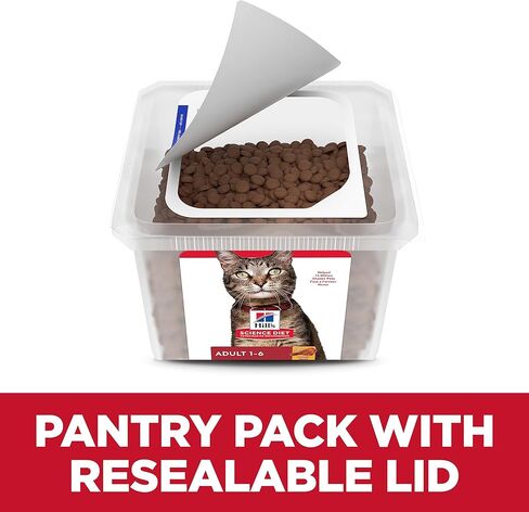 Hill's Science Diet للبالغين 1-6، تغذية ممتازة للبالغين 1-6، طعام جاف للقطط، وصفة الدجاج، حوض بسعة 20 رطل in Kuwait