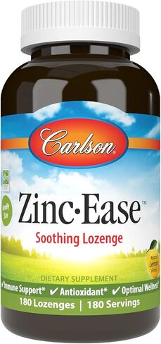 Carlson - Zinc-Ease, Soothing Lozenge, Health Support & Optimal Wellness, Lemon, 180 Lozenges in Saudi Arabia