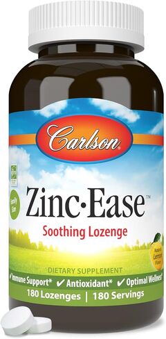 Carlson - Zinc-Ease, Soothing Lozenge, Health Support & Optimal Wellness, Lemon, 180 Lozenges in Saudi Arabia