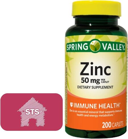 وادي الربيع - زنك 50 ملغ | مكمل غذائي - 200 كبسولة + ملصق منزلي من STS. in Kuwait