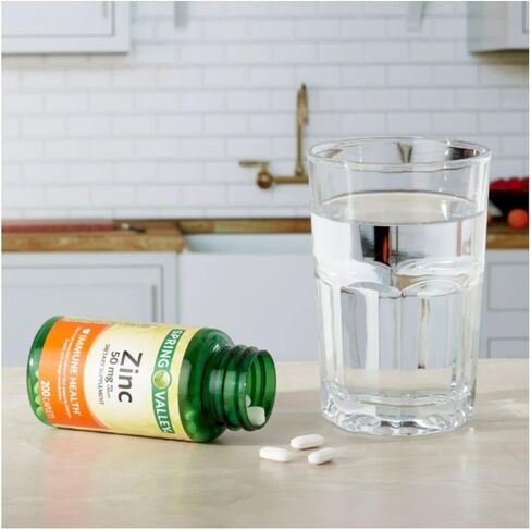 وادي الربيع - زنك 50 ملغ | مكمل غذائي - 200 كبسولة + ملصق منزلي من STS. in Kuwait