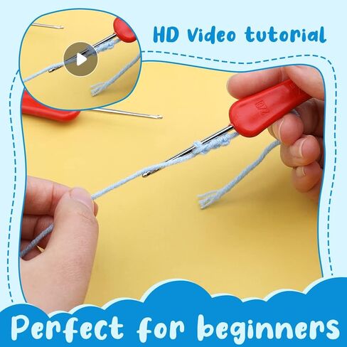 Crochet Kit for Beginners, Cute Crochet Starter Kit with Yarn for Crocheting, Step by Step Instructions, and Storage Box Complete Crochet Kit and Knitting Kit for Mother's Day DIY Crocheting Crafts in Saudi Arabia