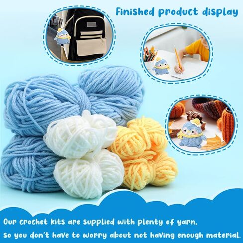 Crochet Kit for Beginners, Cute Crochet Starter Kit with Yarn for Crocheting, Step by Step Instructions, and Storage Box Complete Crochet Kit and Knitting Kit for Mother's Day DIY Crocheting Crafts in Saudi Arabia