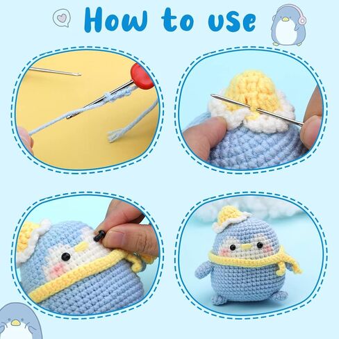 Crochet Kit for Beginners, Cute Crochet Starter Kit with Yarn for Crocheting, Step by Step Instructions, and Storage Box Complete Crochet Kit and Knitting Kit for Mother's Day DIY Crocheting Crafts in Saudi Arabia