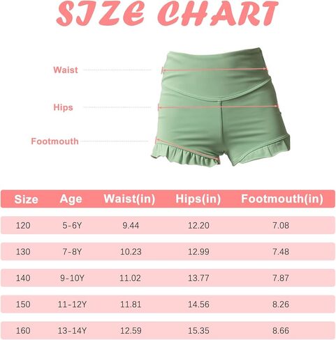 Girls Athletic Ruffle Shorts High Waisted Spandex Shorts Stretch Youth Gymnastics Shorts for Kid Yoga Dance in Saudi Arabia