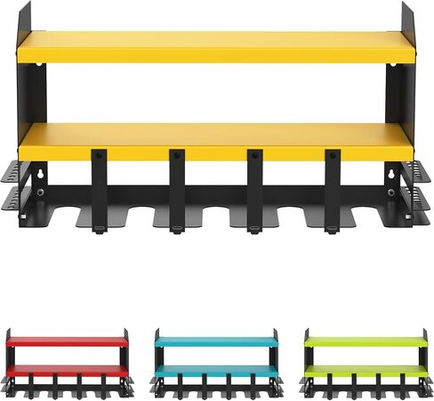S SKSTYLE christmas gifts for men/husband, Power Tool Organizer - 5 Drill Holder, Wall Mount Shelf, Drill Shelf,Premium Garage Storage & Organization, Cordless Drill Charging Station, Green in Saudi Arabia
