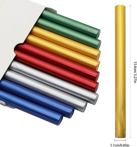 Sealing Wax Sticks - Delogad Pack of 10 Wax Seal Sticks for Glue Gun - Wax Sticks for Stamp Seals - Sealing Wax for Wedding Invitation Letter Envelope (Mixed Colors, Pack of 10) in Saudi Arabia