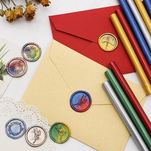 Sealing Wax Sticks - Delogad Pack of 10 Wax Seal Sticks for Glue Gun - Wax Sticks for Stamp Seals - Sealing Wax for Wedding Invitation Letter Envelope (Mixed Colors, Pack of 10) in Saudi Arabia