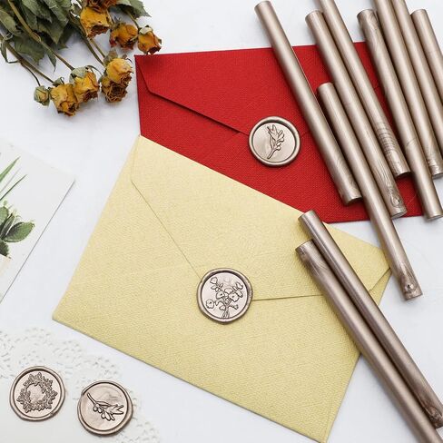 Sealing Wax Sticks - Delogad Pack of 10 Wax Seal Sticks for Glue Gun - Wax Sticks for Stamp Seals - Sealing Wax for Wedding Invitation Letter Envelope (Mixed Colors, Pack of 10) in Saudi Arabia