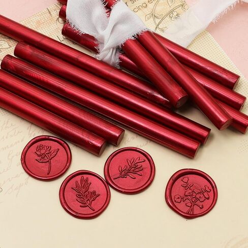 Sealing Wax Sticks - Delogad Pack of 10 Wax Seal Sticks for Glue Gun - Wax Sticks for Stamp Seals - Sealing Wax for Wedding Invitation Letter Envelope (Mixed Colors, Pack of 10) in Saudi Arabia