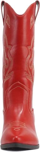 Soda Orville ~ Women Western Cowboy Stitched Pointe Toe Heel Ankle Mid Shaft Fashion Boots in Saudi Arabia