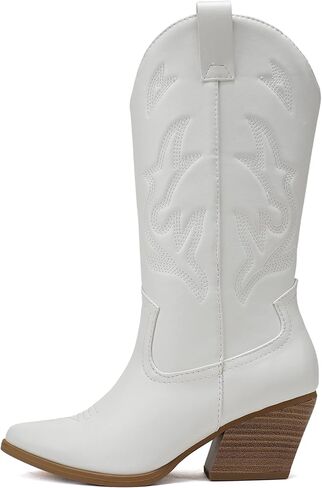 Soda Orville ~ Women Western Cowboy Stitched Pointe Toe Heel Ankle Mid Shaft Fashion Boots in Saudi Arabia