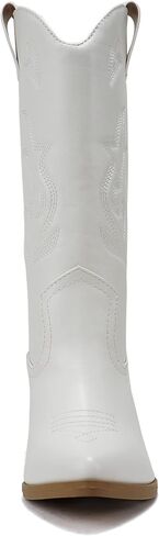 Soda Orville ~ Women Western Cowboy Stitched Pointe Toe Heel Ankle Mid Shaft Fashion Boots in Saudi Arabia