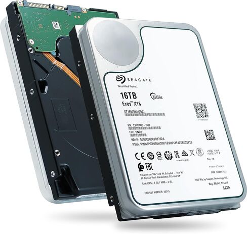 Seagate Exos X18 16TB Enterprise HDD - CMR 3.5 Inch Hyperscale SATA 6Gb/s, 7200 RPM, 512e and 4Kn FastFormat, Low Latency with Enhanced Caching (ST16000NM000J) (Renewed) in Saudi Arabia
