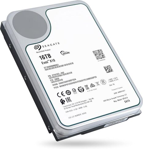 Seagate Exos X18 16TB Enterprise HDD - CMR 3.5 Inch Hyperscale SATA 6Gb/s, 7200 RPM, 512e and 4Kn FastFormat, Low Latency with Enhanced Caching (ST16000NM000J) (Renewed) in Saudi Arabia