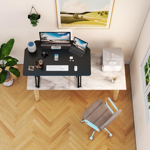 40 inch Corner Standing Desk Converter, Height Adjustable Sit Stand Desk Riser, Black, 40T2 in Kuwait