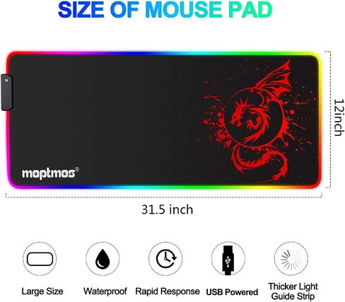 Large Mouse Pad Extended Speed Gaming Mouse Pad Fly Dragon Mouse Pad Gamer Office Computer Mouse Mat (A-Blue) in Saudi Arabia