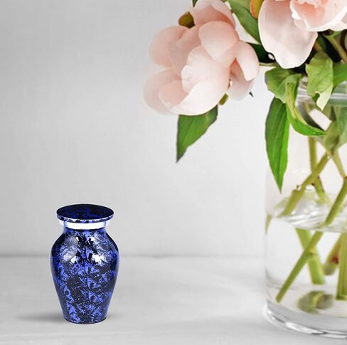 مجموعة جرة للرماد البشري مكونة من 4 قطع صغيرة - جرة جميلة ومتواضعة لأحبائك. هذه الجرة الجميلة ستمنحك الراحة في كل مرة تراها بمقاس 2.8 × 1.7 بوصة - مجموعة زرقاء in Kuwait