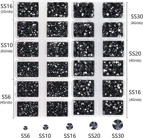 8000 Pieces 5 and 6 Sizes Hotfix Iron Flatback Glasses Rhinestones Crystal for DIY Project with Tweezers and Picking Pen for Bags, Shoes, Clothes and Manicure(12+2 Colors, 5+6 Sizes) in Saudi Arabia