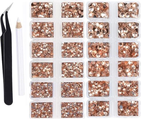 8000 Pieces 5 and 6 Sizes Hotfix Iron Flatback Glasses Rhinestones Crystal for DIY Project with Tweezers and Picking Pen for Bags, Shoes, Clothes and Manicure(12+2 Colors, 5+6 Sizes) in Saudi Arabia