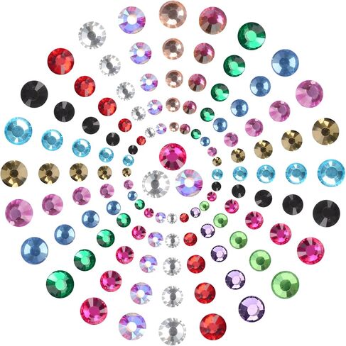 8000 Pieces 5 and 6 Sizes Hotfix Iron Flatback Glasses Rhinestones Crystal for DIY Project with Tweezers and Picking Pen for Bags, Shoes, Clothes and Manicure(12+2 Colors, 5+6 Sizes) in Saudi Arabia