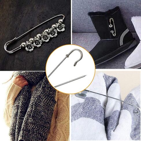 20 قطعة دبابيس أمان كبيرة 4 بوصة/100 مم، دبابيس MaehSab شديدة التحمل من الصلب بقفل زنبركي لخياطة الملابس والبطانيات والحرف والتنانير والبروش والستائر لأغراض الغسيل (ذهبي، فضي، أسود، برونزي) in Kuwait