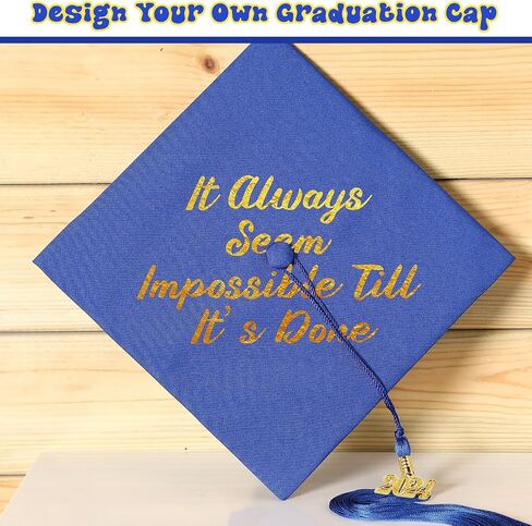 Geyoga Adult Graduation Cap with 2024 and 2025 Tassel for High School and Bachelor Master in Saudi Arabia