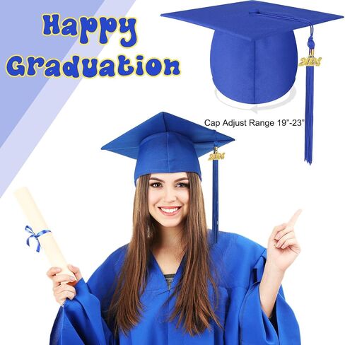 Geyoga Adult Graduation Cap with 2024 and 2025 Tassel for High School and Bachelor Master in Saudi Arabia