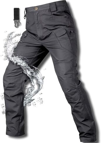 Men's Tactical Hiking Pants,with Carabiner,10-Pocket,Water Resistant,Lightweight Ripstop Cargo Work Military Pants in Saudi Arabia