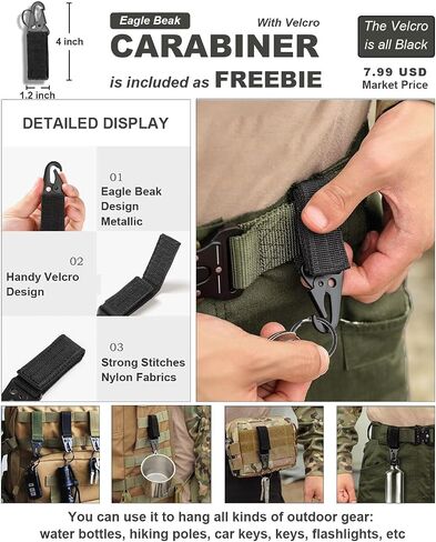 Men's Tactical Hiking Pants,with Carabiner,10-Pocket,Water Resistant,Lightweight Ripstop Cargo Work Military Pants in Saudi Arabia