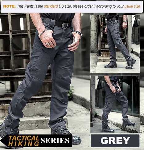 Men's Tactical Hiking Pants,with Carabiner,10-Pocket,Water Resistant,Lightweight Ripstop Cargo Work Military Pants in Saudi Arabia