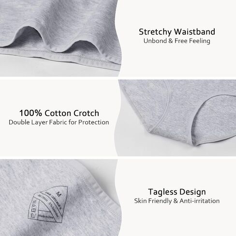 Womens Underwear Organic Cotton Hipster Panties for Ladies Soft Bikini Low Rise Briefs 4 Pack in Saudi Arabia