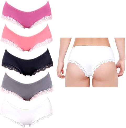 Besame Women Pantie Cheeky Lace Hipster Underwear Lingerie 5 Pack in Saudi Arabia