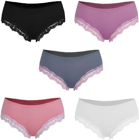 Besame Women Pantie Cheeky Lace Hipster Underwear Lingerie 5 Pack in Saudi Arabia
