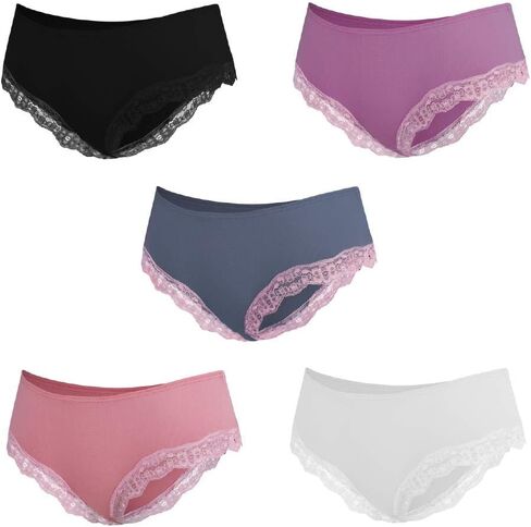 Besame Women Pantie Cheeky Lace Hipster Underwear Lingerie 5 Pack in Saudi Arabia