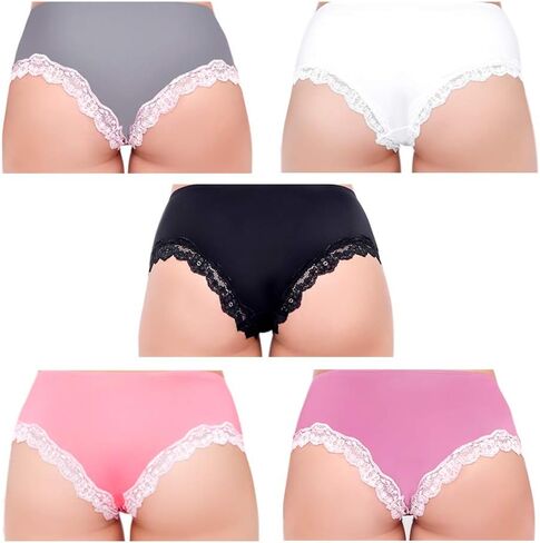 Besame Women Pantie Cheeky Lace Hipster Underwear Lingerie 5 Pack in Saudi Arabia