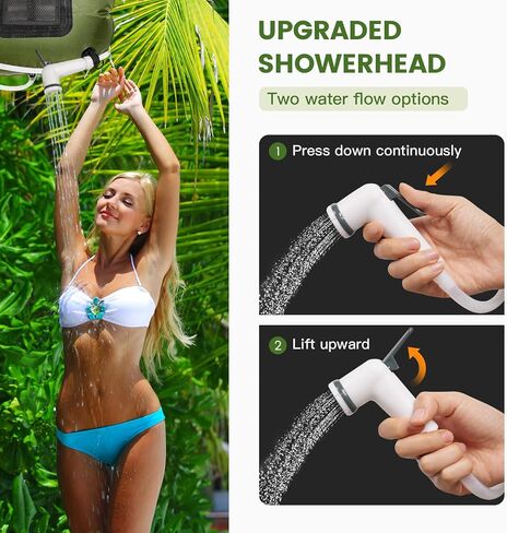 Camping Shower Bag, 5 Gal/20L Solar Heating Camping Shower with Upgraded Hose and Shower Head,Portable Shower for Camping Hiking, Traveling in Saudi Arabia