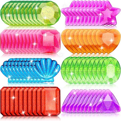 Sumind 100 Pcs Diving Gem Pool Toys Colorful Sinking Diving Gem Swimming Beach Toys Underwater Swimming Dive gems for Pool Beach Pirate Party Games Home Decorations in Saudi Arabia