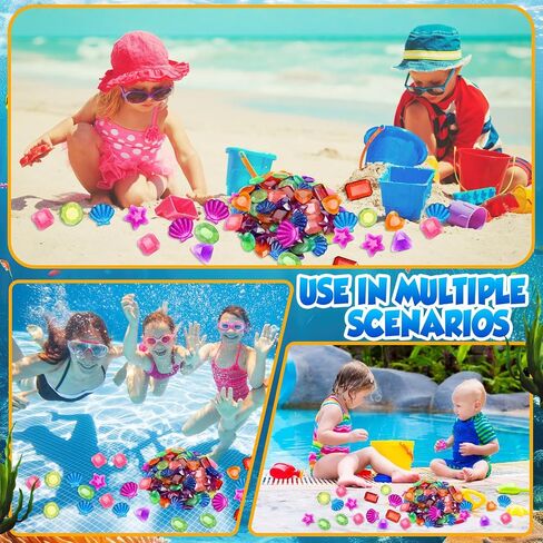 Sumind 100 Pcs Diving Gem Pool Toys Colorful Sinking Diving Gem Swimming Beach Toys Underwater Swimming Dive gems for Pool Beach Pirate Party Games Home Decorations in Saudi Arabia